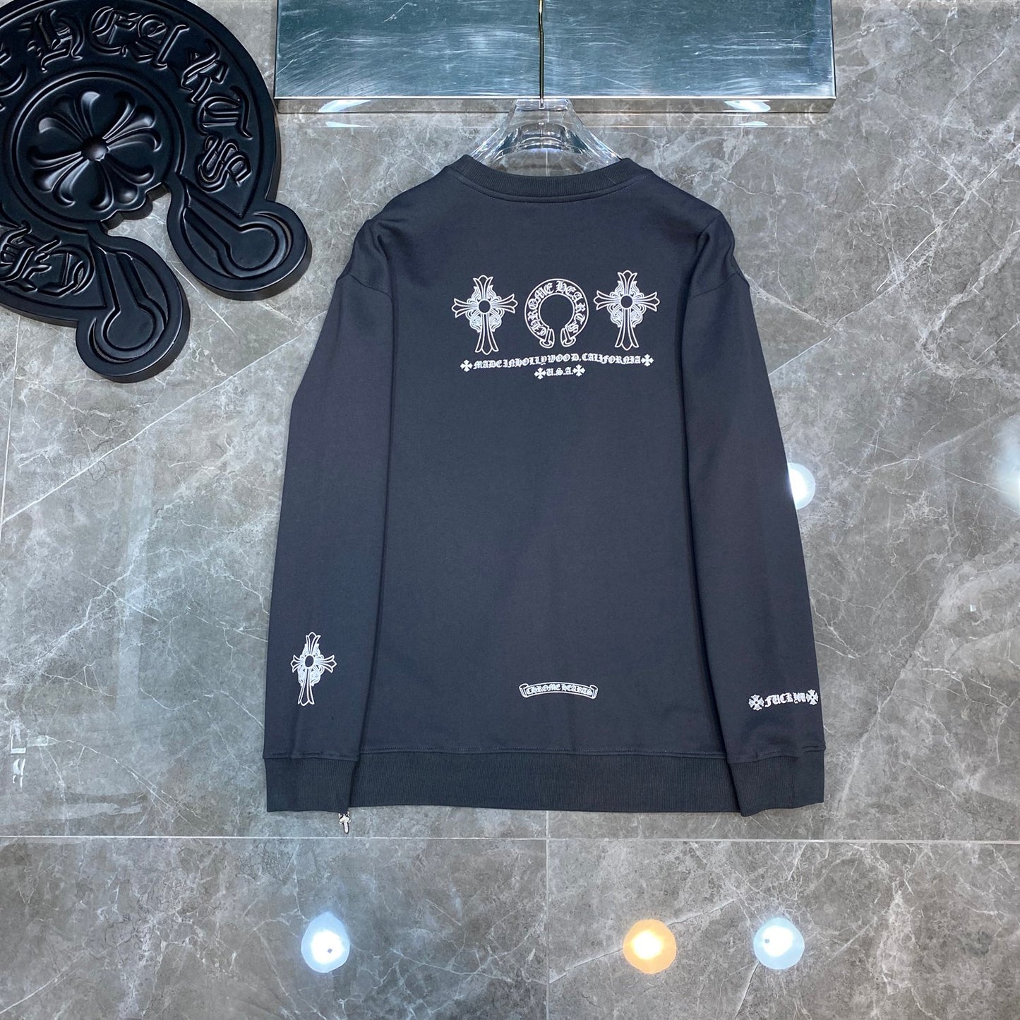 Chr*me heart long sleeve shirt grey/white