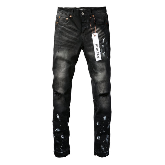 Purple jeans White and Black