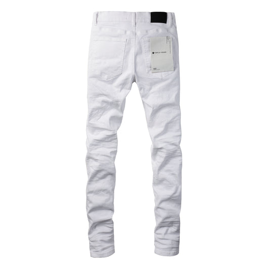 Purple jeans White