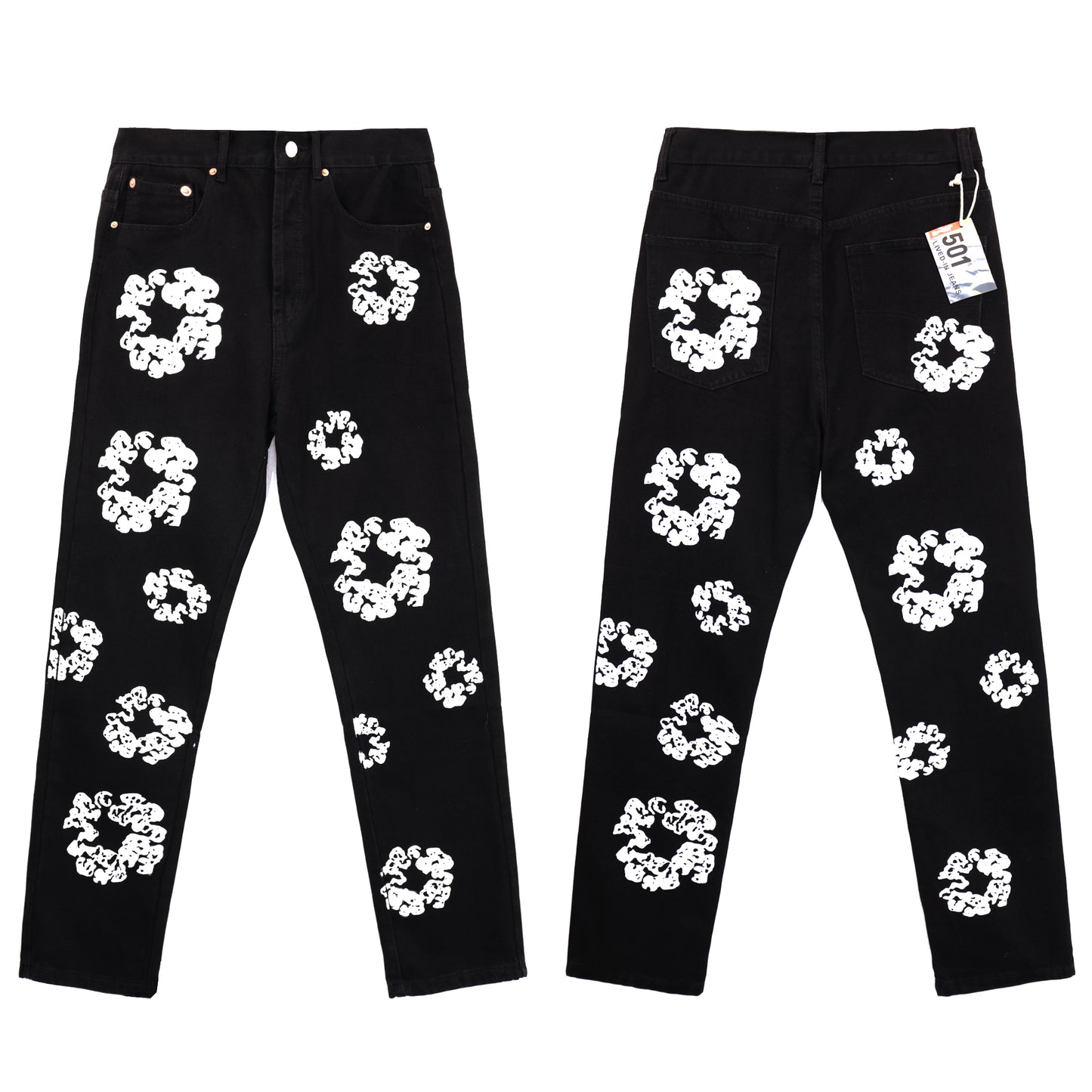 Denim Tear Pants Jeans Black