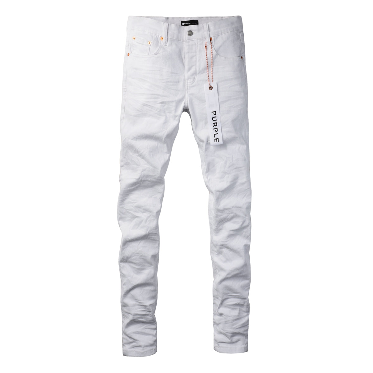 Purple jeans White